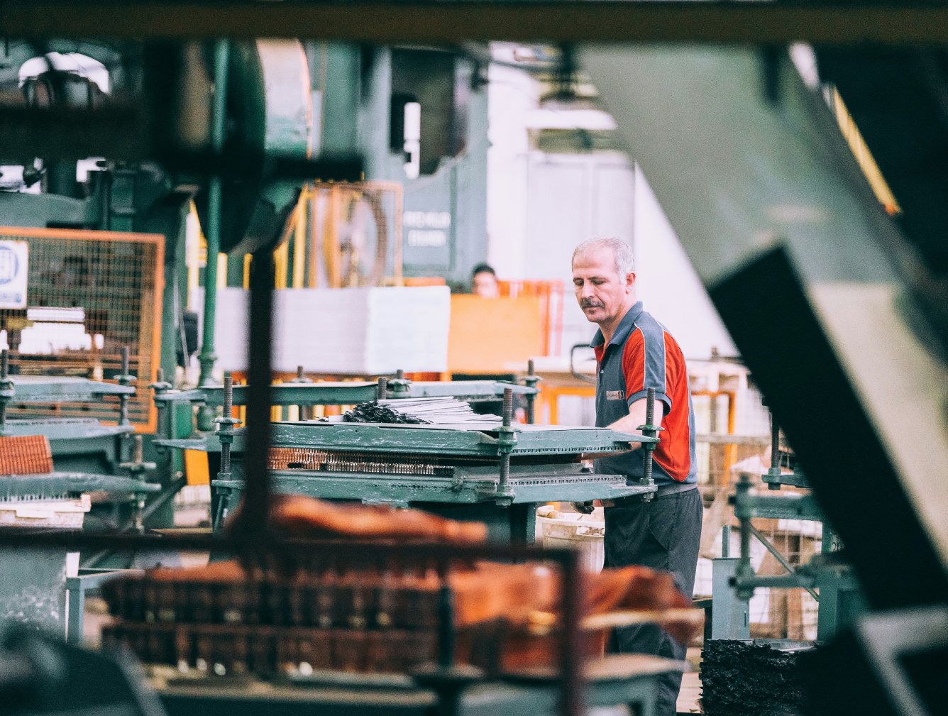 A worker on the factory floor